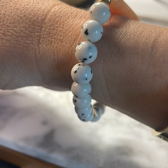 Dalmatian Jade & Orange Aventurine bracelet - Picture 3 of 5